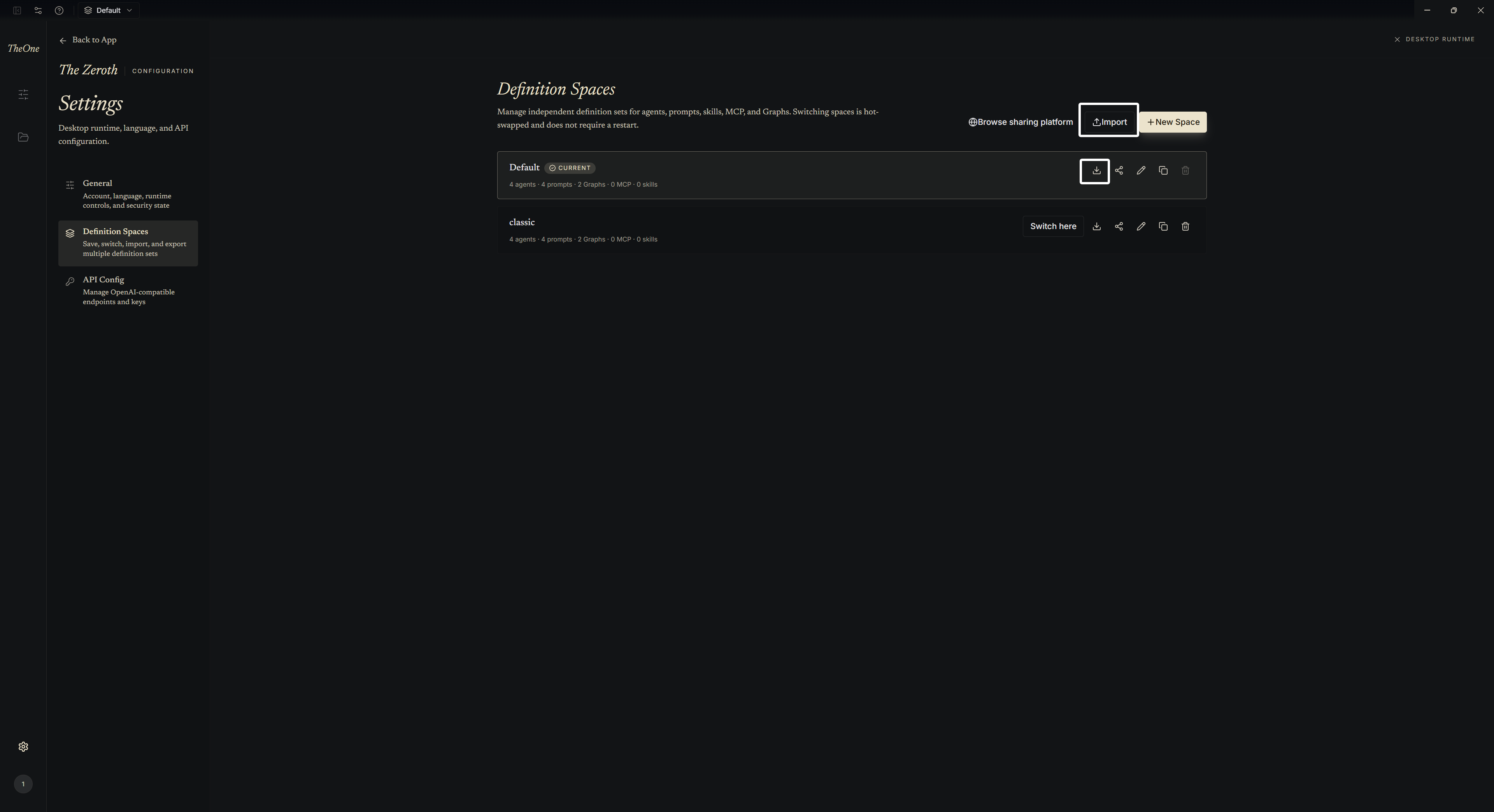 Interface screenshot