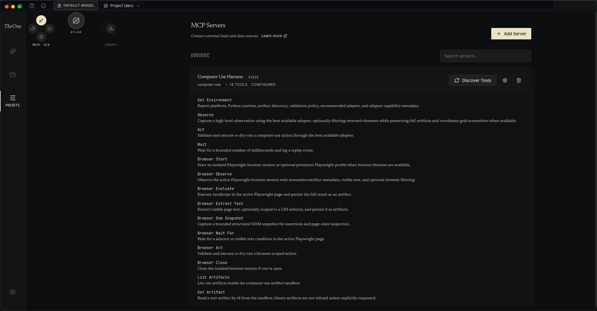 MCP Servers 页面